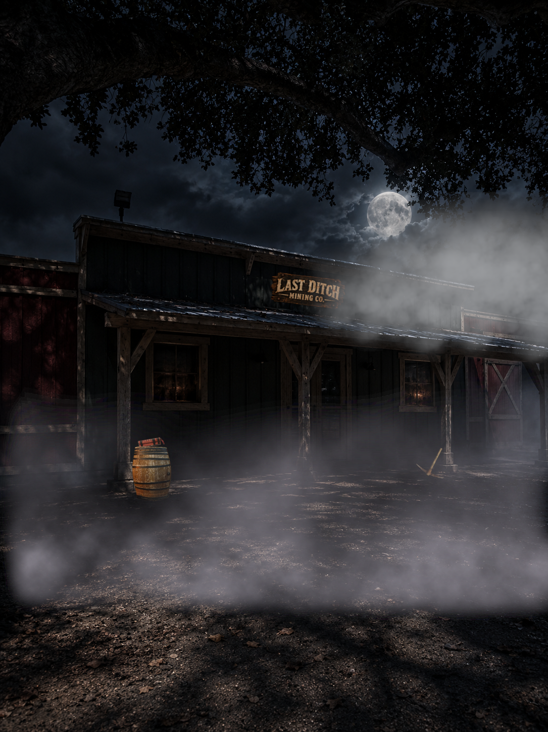 Guests reacting to a scare inside an immersive haunt corridor